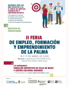 II Feria de Empleo, Formación y Emprendimiento de La Palma @ Pabellón Deportivo de Villa de Mazo y Centro Cultural Andares